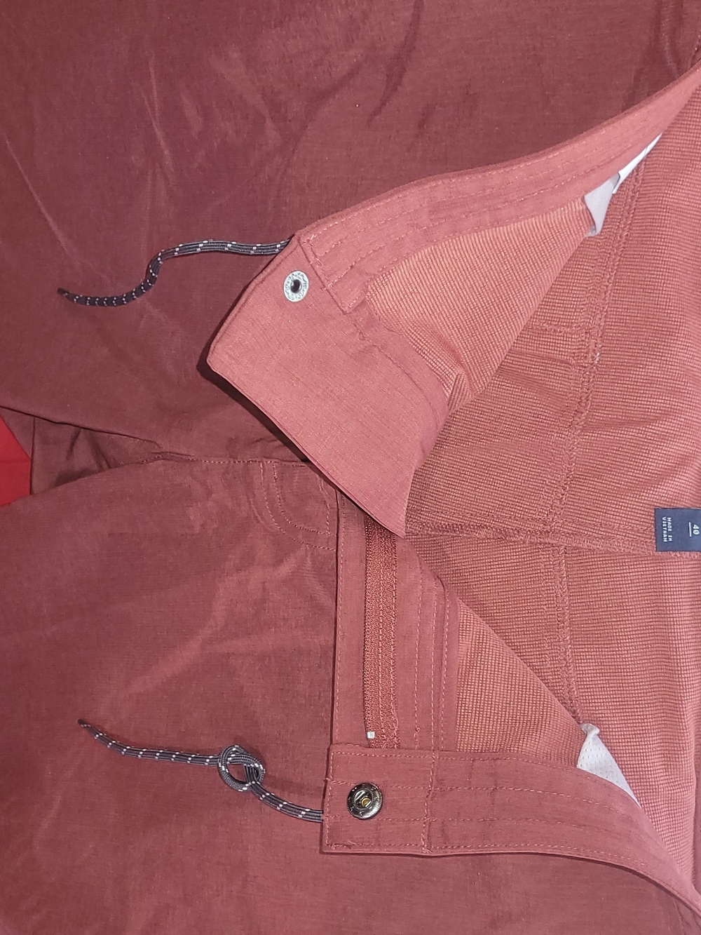 Men's Rust Red Drawstring Swim/Board Shorts - Picture 6 of 15